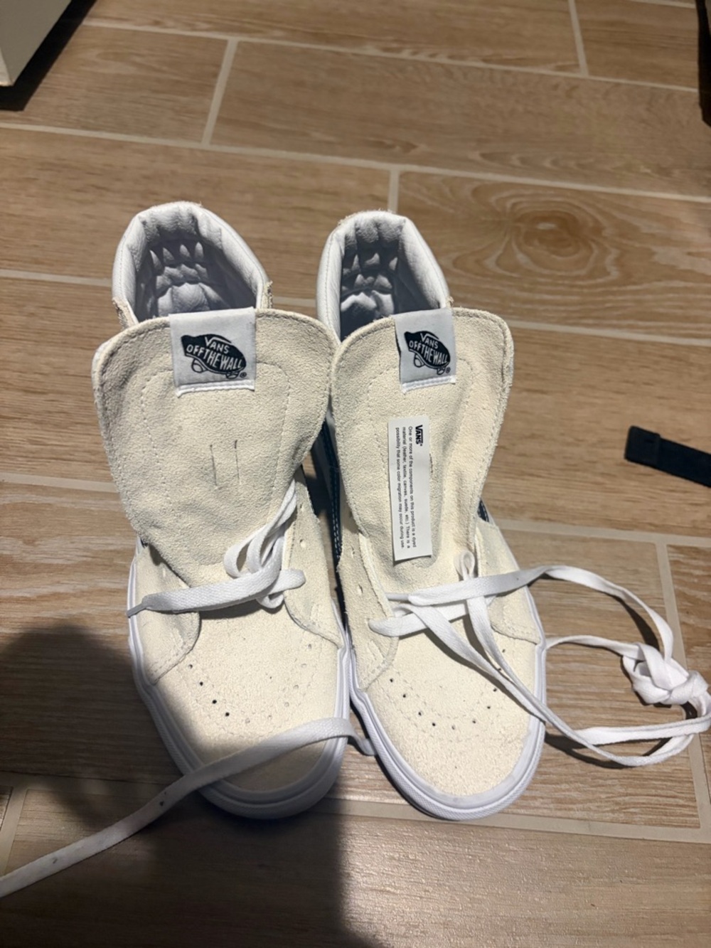 Vans Cream High-Top Suede Skate Sneakers